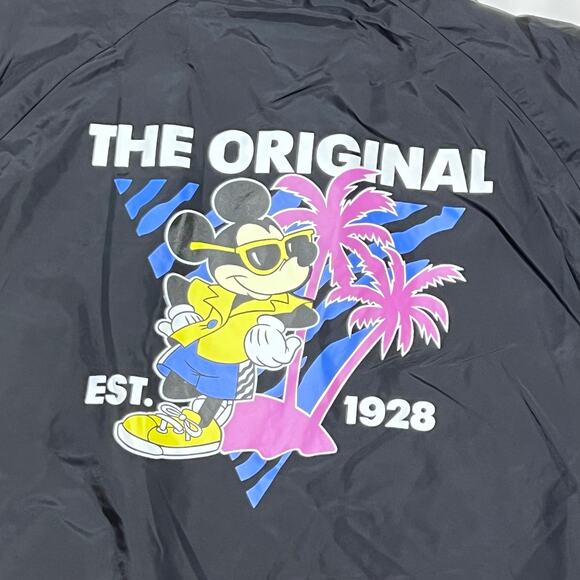 Vans x Disney Torrey 80s Mickey Mouse Jacket Adult Large Black Windbreaker New - Picture 6 of 7